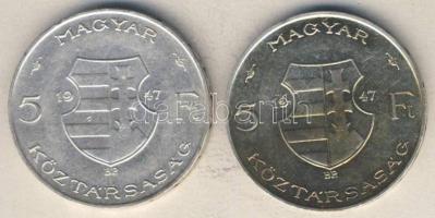 1947. 5Ft Ag "Kossuth" (2x) T:2/3,3 ph. k