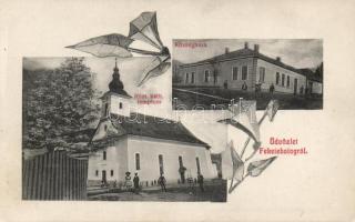 Feketebalog with church and town hall