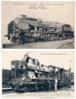 Francia vasút, gőzmozdonyok, vonatok - 45 db régi használatlan képeslap / French Railways, locomotives, trains - 45 pre-1945 unused postcards