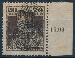 Nagyvárad 1919 Károly 20f kettős felülnyomással / double overprint. Signed: Bodor