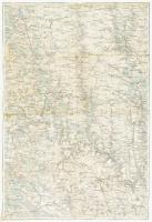 cca 1915 Kolomea (Ukrajna) és környéke, katonai térkép, hátoldalán kézzel írt feljegyzésekkel, körbevágva, 56x38 cm