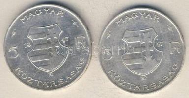 1947. 5Ft Ag "Kossuth" (2x) T:2/3,3