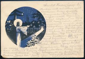 1937 Bozó Gyula (1913-2004): Képeslapterv, vegyes technika, papír, jelzett + képeslap, Bozó Gyulának...