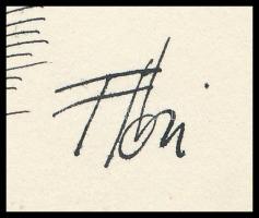 Olvashatatlan (Flóri?) jelzéssel és jelzés nélkül, 2 db mű: Női arcképek. Tus, papír, 29,5x21 cm