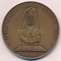 1990. 25 éves az algyői kőolaj- és földgáztermelés 1965-1990 bronz emlékérem (70mm) T:XF kis ph.