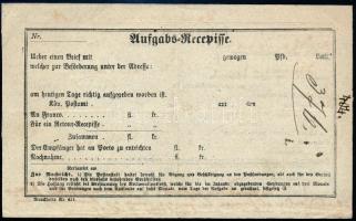 1870 Feladási vevény "MONOK" bélyegzéssel