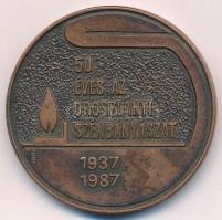 1987. 50 éves az Oroszlányi Szénbányászat 1937-1987 / Oroszlányi Szén bronz emlékérem (51mm) T:XF