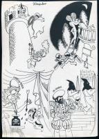 Mészáros András (?-): Ámorok, 2 db karikatúra, sokszorosított nyomat