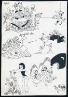 Mészáros András (?-): Ámorok, 2 db karikatúra, sokszorosított nyomat