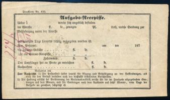 1871 Feladási vevény "NAGY-MIHÁLY / ZEMPL.MEGYE" bélyegzéssel