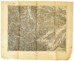 cca 1895 Kuty (Ukrajna) és környéke, katonai térkép, 1 : 75.000, K. u. k. militär-geographisches Institut, lapszéli sérülésekkel, kisebb foltokkal, 60x48 cm