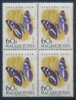 1959 Lepke 60f négyestömb az ismert lemezhibával / Mi 1636 block of 4 with plate variety