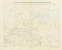 1903 Der Nordosten der Österreichisch-Ungarischen Monarchie mit den angrenzenden Gebieten des Russischen Reiches / Az Osztrák-Magyar Monarchia északkeleti részének és az Orosz Birodalom szomszédos területeinek térképe, 1 : 2.000.000, K. u. k. militär-geographisches Institut, kisebb lapszéli szakadásokkal, 67,5x49,5 cm