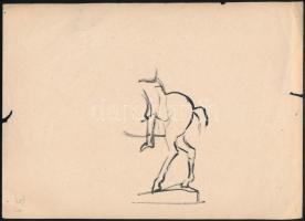 Nyergesi János (1895-1982): Női arckép. Tus, akvarell, papír, jelzett. Lapszéli sérülésekkel. Hátold...