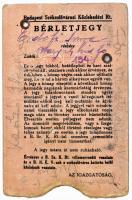 1940 BSZKRT fényképes bérlet