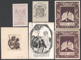 Ex libris tétel, benne Gara Arnold, Falus Elek össz 6 db