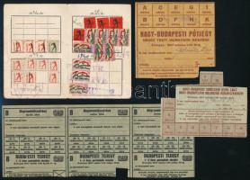 1948 MSZDP tagsági igazolvány tagsági bélyegekkel valamint élelmiszerjegy szelvények