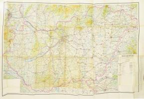 cca 1982 Magyarország térképe, 1 : 500.000, MN Térképészeti Intézet, kis sérülésekkel, 108x77 cm