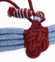 cca 1940-1950 Meggyvörös és kék színű öv huszármentéhez