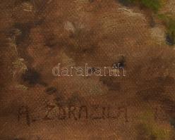 Adolf Zdrazila (1868-1942): Hazafelé (vihar előtt). Olaj, vászon, jelezve balra lent. Dekoratív fake...