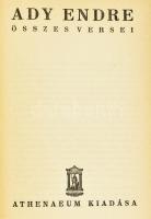 Ady Endre összes versei. Bp.,é.n., Athenaeum, 544 p. Kiadói egészvászon-kötés, kissé foltos borítóva...