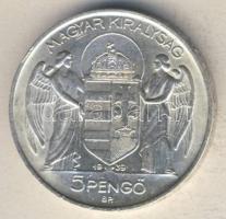 1939. 5P Ag "Horthy balra" T:2 k kis ph