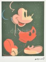 Andy Warhol (1928-1987): Mickey Mouse. Ofszet litográfia, papír, jelzett a nyomaton. Kézzel sorszámozott: 19/100, jelzett a nyomaton. Georges Israel editeur - Leo Castellli New York, szárazpecséttel, tanúsítvánnyal / Ofset Lithography on paper, with certificate 43,5x31,5 cm