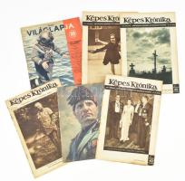 1932-1936 Képes Krónika, Pesti Hírlap és Tolnai Világlapja össz. 6 db száma, érdekes hírekkel és képekkel, változó állapotban