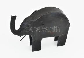 Retro design fém elefánt szobor 14x10 cm
