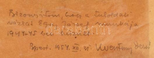 Egry József (1883-1951): Balatonpart. Ceruza papír, jelzés nélkül. Hátoldalán Keresztury Dezső (1904...