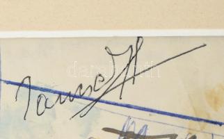 Jancsek Antal (1907-1985): Akt tanulmányok. Vegyes technika, papír, jelzett, paszpartuban. 14,5x13,5...