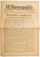 1919 Uj Nemzedék I. évf. 42. sz., 1919. nov. 18., a címlapon: Bevonult a hadvezér. A nemzeti hadsereg Budapesten. (Horthy Miklós bevonulása Budapestre), 12 p.