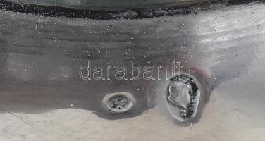 EZüst (Ag) talpú kristály váza. Dianás jelzéssel, mesterjeggyel, apró lepattanással 20 cm