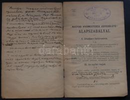 1897 A Magyar Vívómesterek Egyesületének alapszabályai, Bagó Márton és fia, Budapest (sarka kopott)