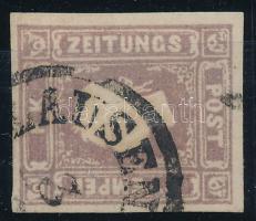 1858 Newspaper stamp greyish lilac, type II."(K)LAUSEN(BURG)" Certificate: Strakosch (ANK EUR 320,-), 1858 Hírlapbélyeg szürkéslila, type II."(K)LAUSEN(BURG)" Certificate: Strakosch (ANK EUR 320,-)