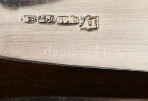 Csont és alpakka süteményes evőeszköz készlet. Jelzett, 2x6 db Teljes készlet díszdobozban