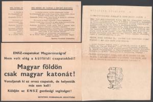 1956 Forradalmi röplapok, szórólapok, össz. 11 db