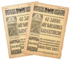 1908 Ferenc József uralkodásának 60. évfodulójára kiadott könyv füzet alakban megjelent két száma. sok képpel.
