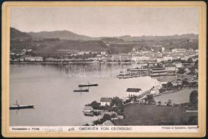 cca 1890-1900 Gmunden és Innsbruck, 2 db keményhátú sokszorosított fotó. 10,5x16 és 19,5x24,5 cm