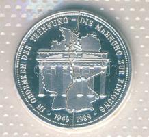 NSZK 1989. "Németország újraegyesítése" ffm emlékérem jelképesen két darabban, eredeti vák...