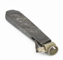 Szecessziós, antik fém szivarvágó, 13,5 cm