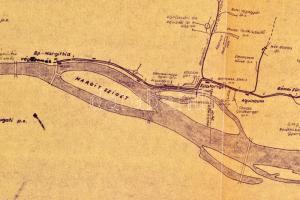 B. H. É. V. átnézeti helyszínrajz Bp. Margithíd - Szentendrei vonal, 29x54 cm