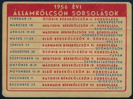 1956 OTP fém kártyanaptár
