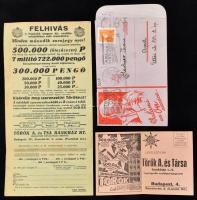 cca 1930 Török Bank + Dörge Frigyes sorsjegy reklámok