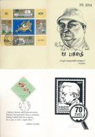 "Halmozott grafika" (Bélyeg, bélyegzés, ex libris) 3 db: Dluhopolszky László, Kékesi László, Vincze László. Klf. technikák, papír, klf. méretben.