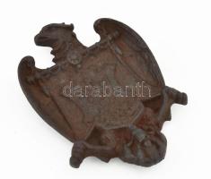 Kaláni (Kalánbánya -> Kiskalán. Kálbor (Colbor; Kaltbrunnen; Erdély) ) bánya- és kohó-részvénytársaság öntöttvas tálka sasos címer 16x10 cm / Cast iron emblem with eagle