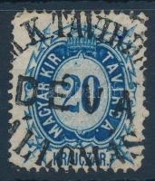 1874 Távírda réznyomat 20kr / Mi T 11 "DÉVA"