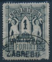 1874 Távírda réznyomat 1Ft / Mi T 15 "ZAGREBU"