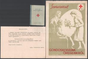cca 1940-1960 Vöröskeresztes újság, prospekt, igazolvány, plakát,
