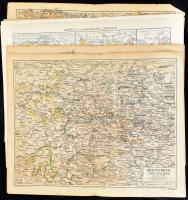 6 db térkép Meyers lexikonokból 24x16 cm